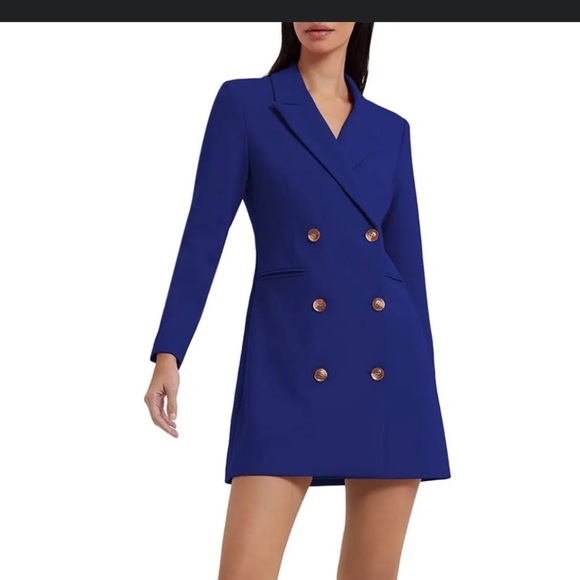 French Connection Prince Rocks royal blue Whisper Blazer Dress size 2 new - Picture 8 of 8